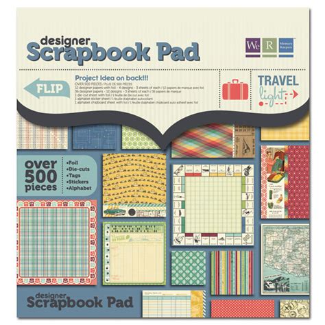 We R Memory Keepers - Travel Light Collection - 12 x 12 Designer Scrapbook Pad with Foil Accents