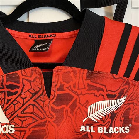 new zealand all blacks adidas rugby team jersey.... - Depop