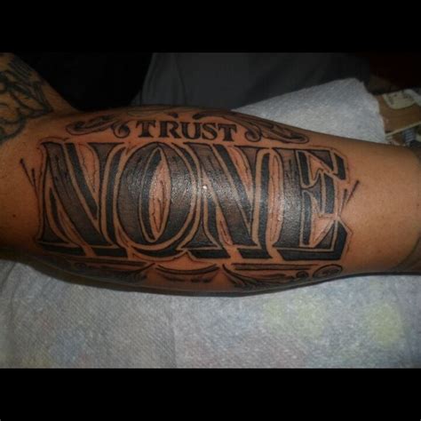 Trust None! | Money tattoo, Arm tattoos for guys, Tattoo sleeve designs