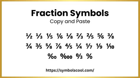 Get All Fraction Symbols Copy Paste