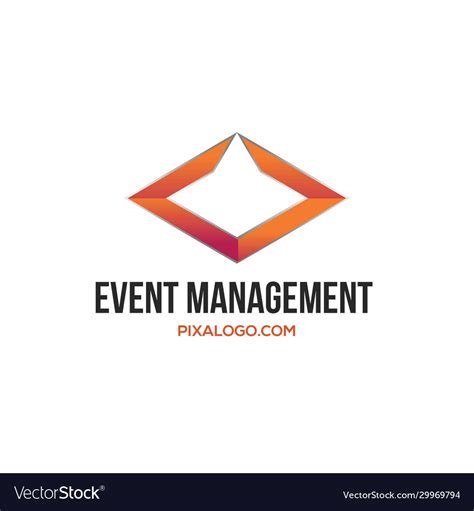 Gold event management logo Royalty Free Vector Image