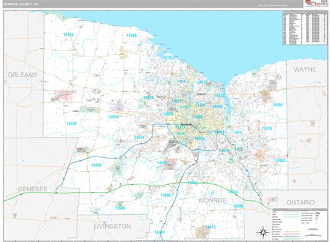 Monroe County, NY Wall Map Premium Style by MarketMAPS - MapSales