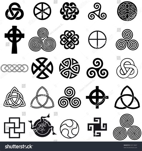 Set Celtic Symbols Icons Vector Tattoo Stock Vector (Royalty Free) 50313607 | Shutterstock