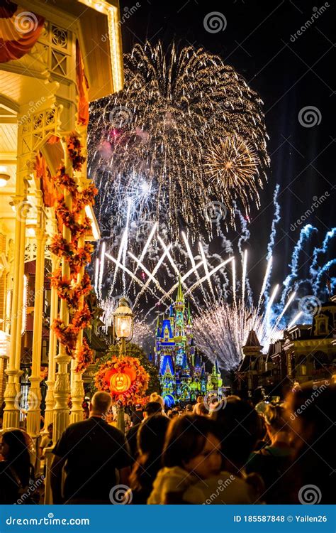 Disney Cinderella Castle Fireworks and Lights Editorial Stock Photo ...