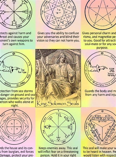 "The 44 Seals of Solomon - 12\"x16\" Kabbalah poster for instant download - contains the 44 King ...