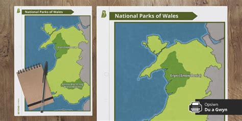 National Parks of Wales Map (teacher made) - Twinkl