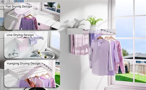 Amazon.com: Clothes Drying Rack Wall Mounted, 31.5" Drying Rack ...