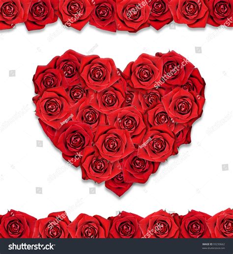 Red Roses Shape Heart Postcard White Stock Illustration 93230662 ...