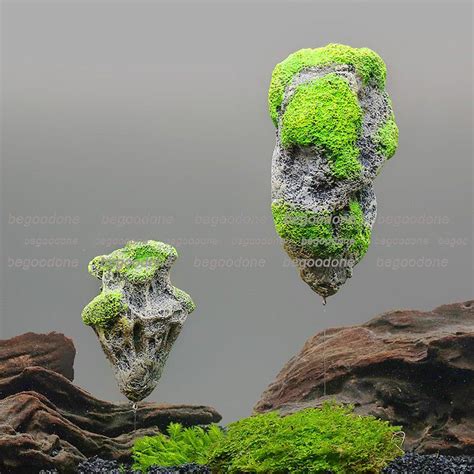 Aquarium Floating Rock Stones Fish Tank Decoration Avatar Moss Plant ...