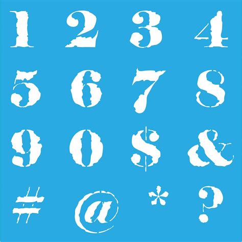 DecoArt - Americana 12"x12" Stencil - Distressed Numbers