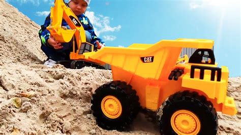 Toy Dump Trucks Construction Vehicles Excavator Trucks for kids Video for children - YouTube