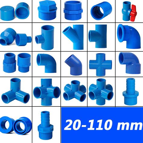 Blue PVC Pipe Adhesive Fittings Sleeves Elbow Tee Cross Reducer Caps Ball Valves | eBay