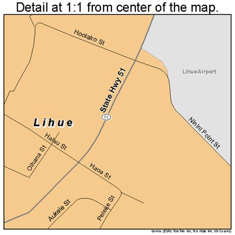 Lihue Hawaii Street Map 1545200