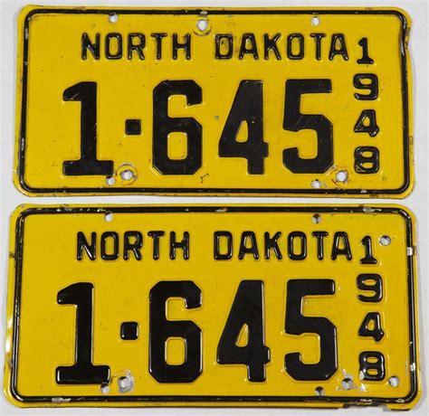 1948 North Dakota License Plates | License plate, North dakota, Car license plates