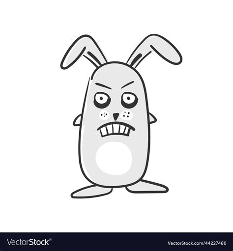 Cute angry bunny cartoon of funny Royalty Free Vector Image