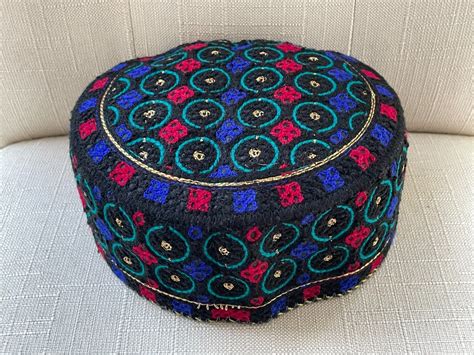 Handmade Sindhi Hat Multi Color Embroidery Cap Topi Hat Front Cut ...