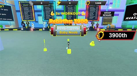 3900th Rebirth and Equip Start Pets for 5M Strength on Strongman Simulator Roblox - YouTube