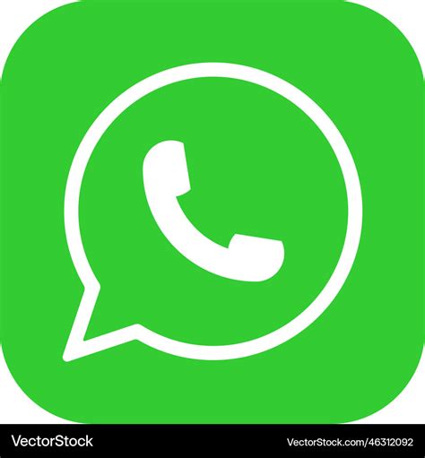 Whatsapp logo messenger icon realistic social Vector Image