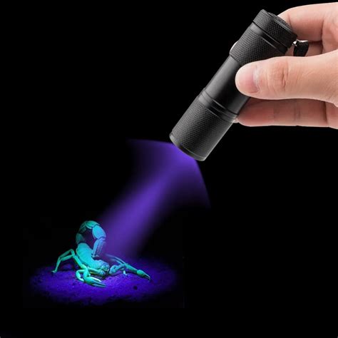 UV Flashlight Ultraviolet Led Flashlight Ultra Violet Flashlight Torch Lantern Mini 9LED ...