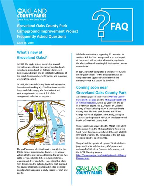 Groveland Oaks Campground Improvement Project FAQ | PDF | Campsite ...