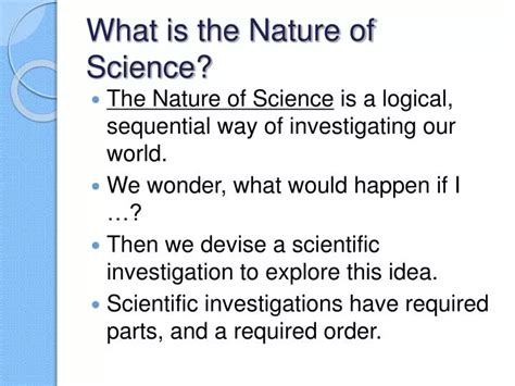 PPT - What is the Nature of Science? PowerPoint Presentation, free download - ID:1410372