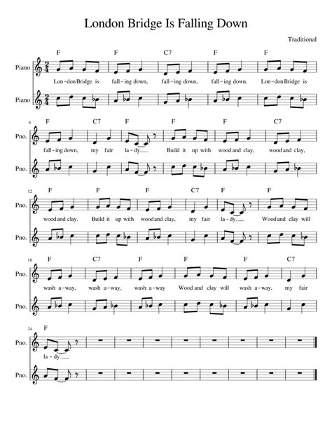 London Bridge Is Falling Down Sheet music for Piano (Alto Sax Piano Duet) | Musescore.com