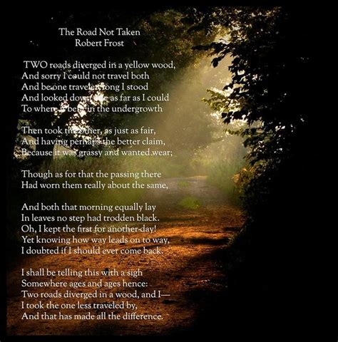 This poem,"The Road Not Taken", is my favorite of Robert Frost's poetry. | The road not taken ...