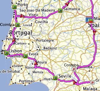 Spain-Portugal Road Trip Map & Highlights