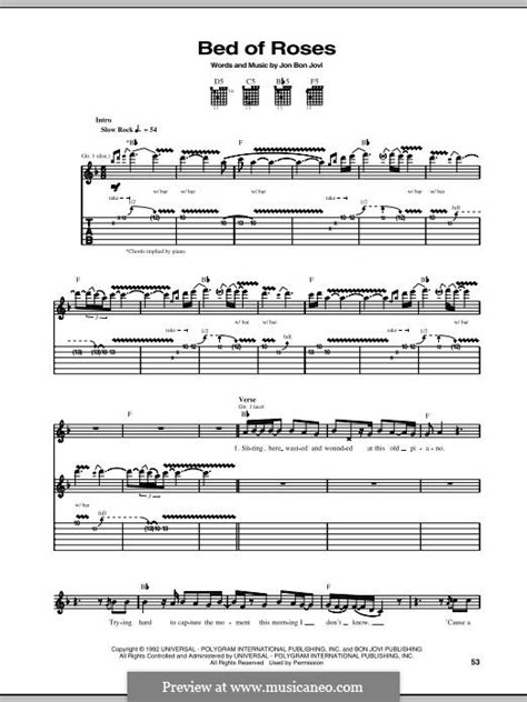 Bed of Roses (Bon Jovi) by J.B. Jovi - sheet music on MusicaNeo