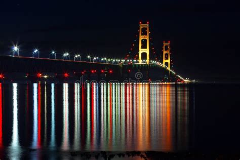 Mackinac Bridge At Night - Mackinaw city is located at the south end of ...