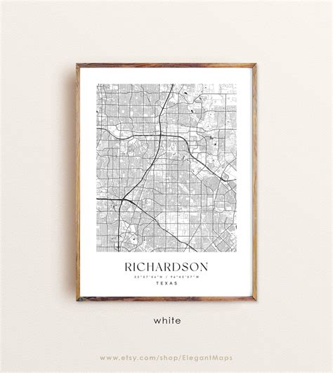 Richardson Texas map Richardson TX map Richardson city | Etsy