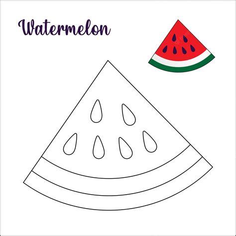 Premium Vector | Watermelon Slice Coloring Page