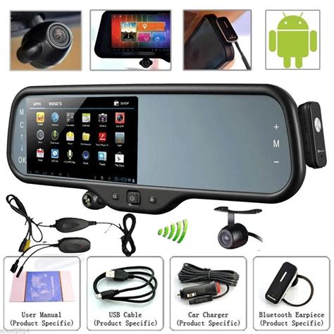 5" Andriod GPS Car Rear View Mirror Monitor DVR Dash Cam WiFi +Wireless ...