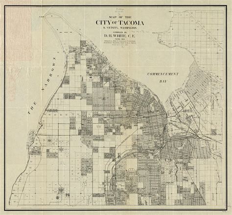 Vintage Map of Tacoma Washington - 1907 Drawing by CartographyAssociates - Fine Art America