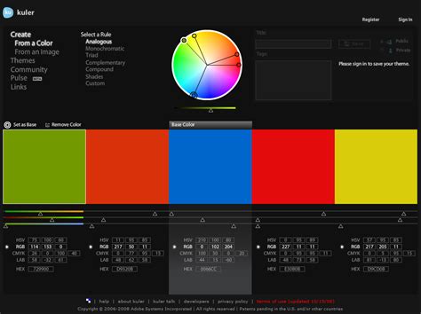 Kuler: Create color schemes not only for the Web | Maxiorel.com