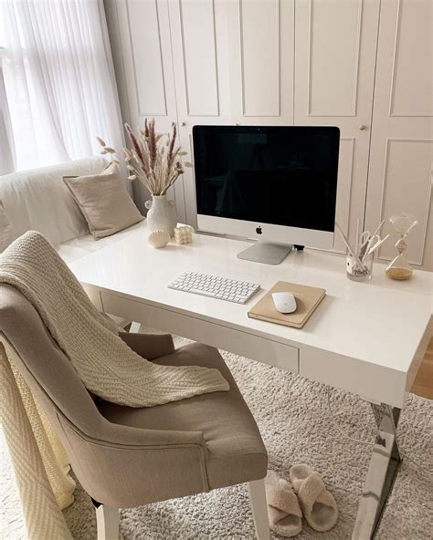 Beige Linen Desk Chair Neutral home office via @allchloehome in 2021 ...