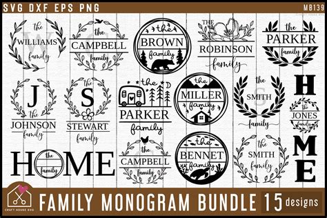 Family Monogram SVG Bundle Sign Cut File - Craft House SVG