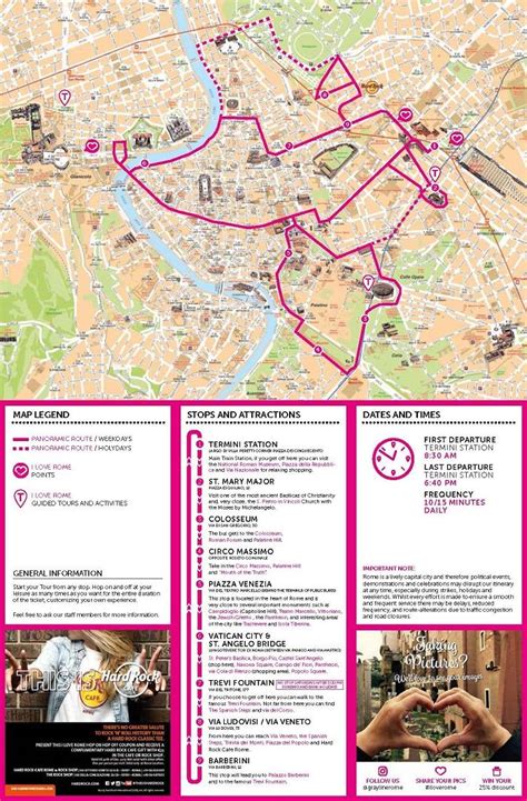 Rome attractions map free pdf tourist city tours map rome 2023 – Artofit