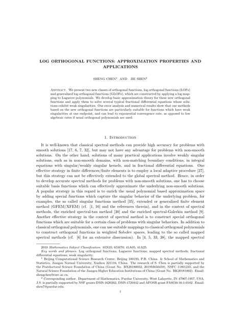 (PDF) Log orthogonal functions: approximation properties and applications