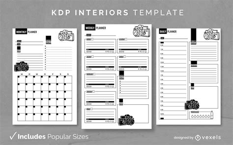 Photographer Planner KDP Interior Design Vector Download