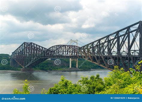 Quebec City Bridge in Quebec City Stock Image - Image of landscape ...