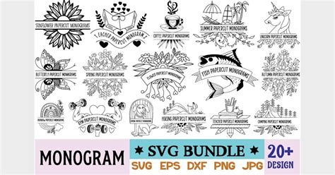 Monogram SVG Bundle Bundle · Creative Fabrica