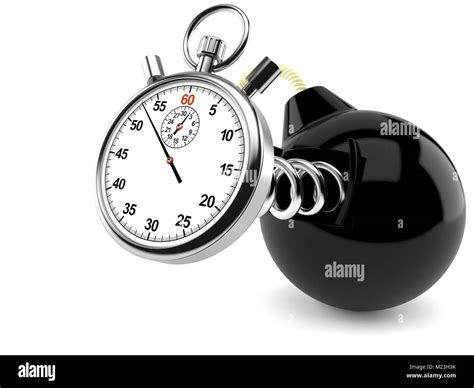 Bomb with stopwatch isolated on white background Stock Photo - Alamy