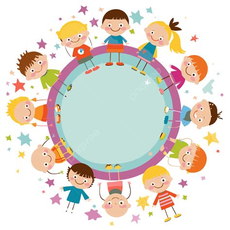 Preschool All About Me Clipart Round Circle Of School Children With ...