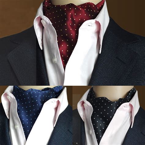 High Quality Men Vintage Polka Dot Wedding Formal Cravat Ascot Scrunch Self British style ...