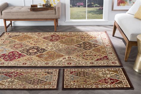 Tayse Rugs Elegance Cambridge Multi Traditional Area Rug 3 Piece Set