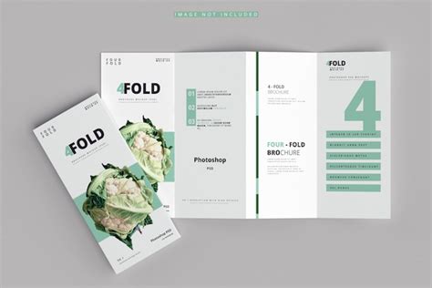 Premium PSD | Four-fold brochure mockup