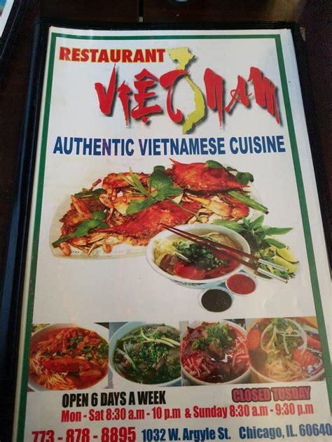 Menu at Nha Hang Viet Nam restaurant, Chicago