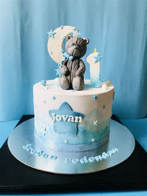 Teddy bear cake for boy 1st birthday cake Baby bear Tedy bear baby cake by Leksandra | 1st ...