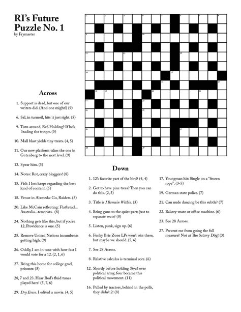 Crossword Clues And Solutions